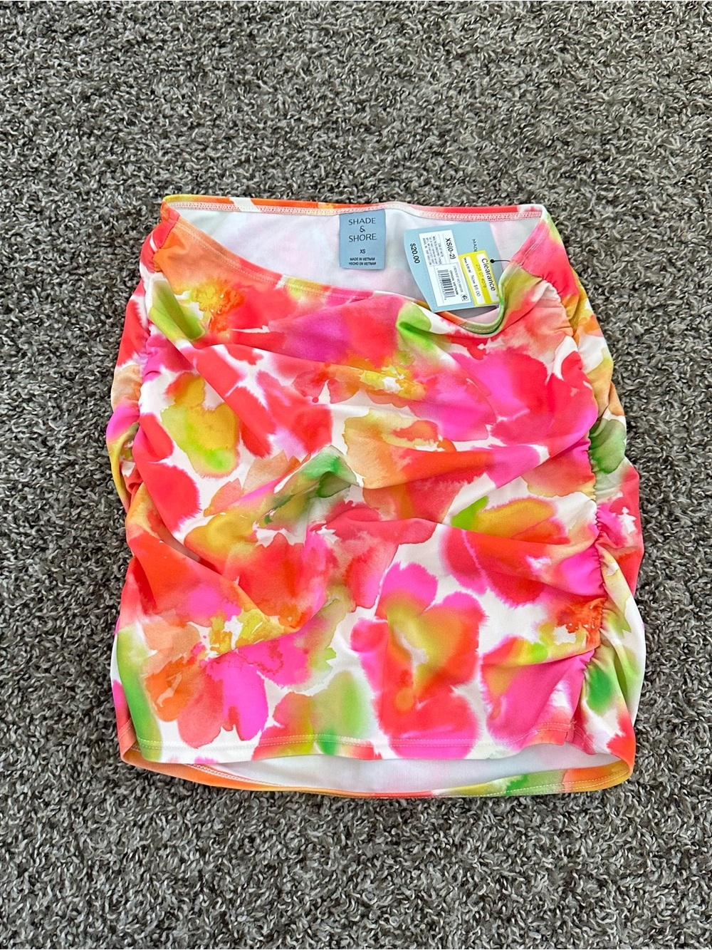 Target Shade & Shore Neon Watercolor Ruched Swim Coverup
